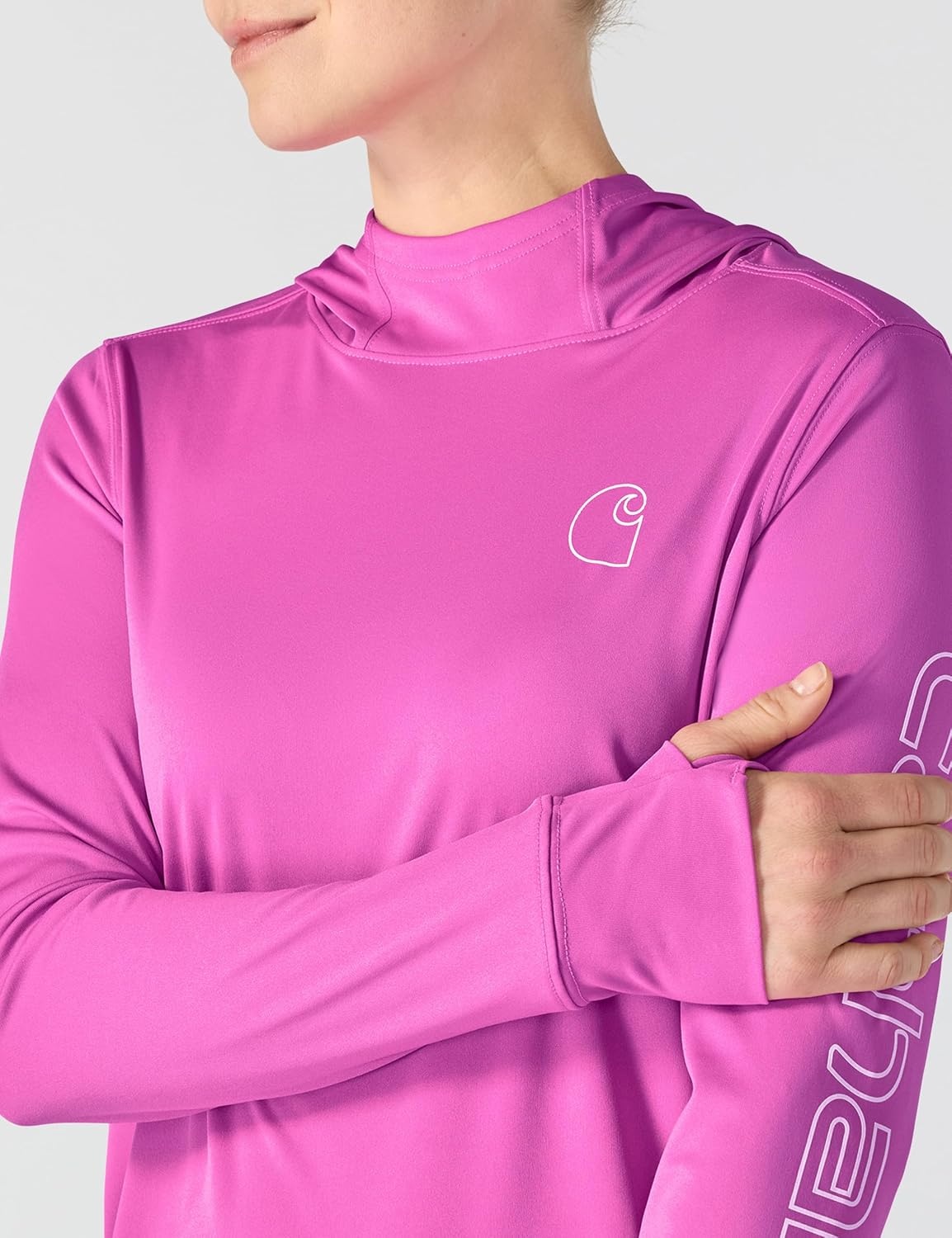 image:imageCarhartt Womens 106236 Womens Force Sun Defender Lightweight LongSlElectric Fuchsia