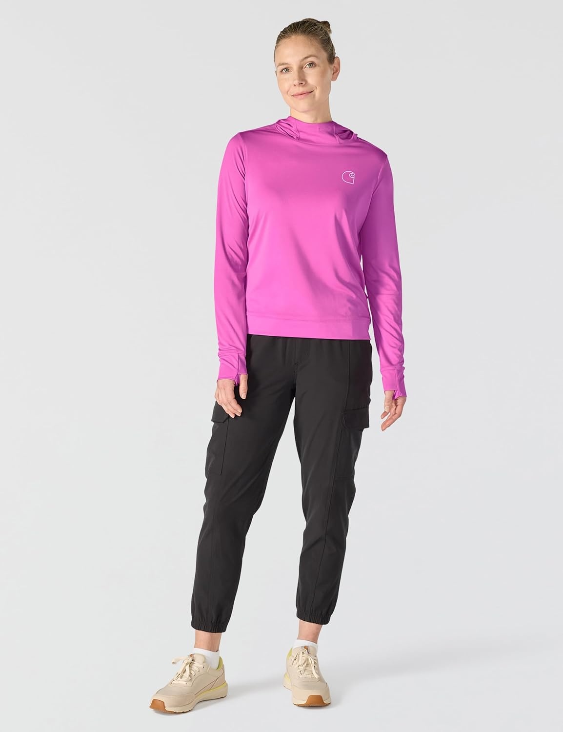 image:imageCarhartt Womens 106236 Womens Force Sun Defender Lightweight LongSlElectric Fuchsia