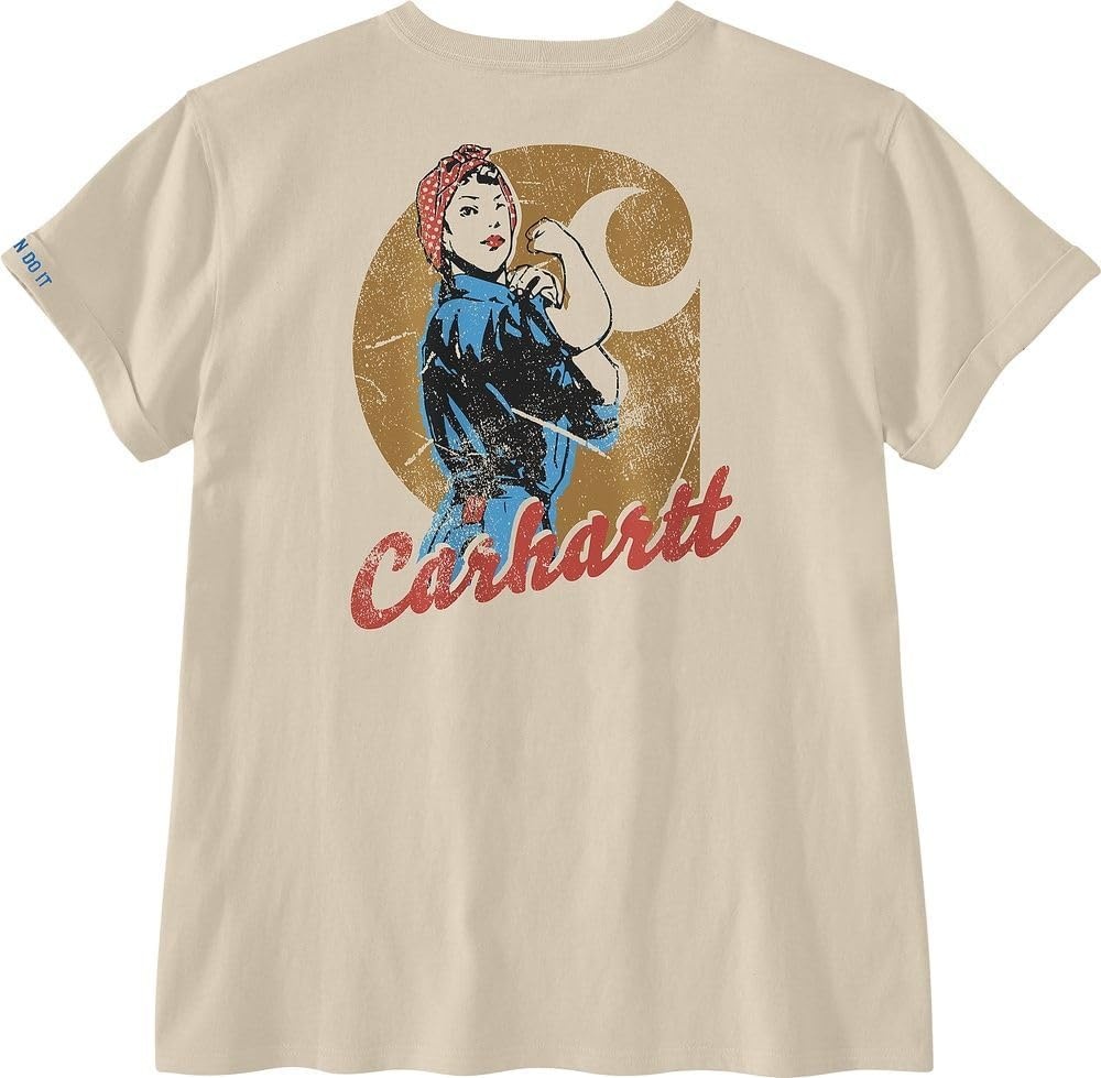 image:imageCarhartt Womens 106903 Womens Loose Fit Heavyweight ShortSleeve Love of LaboOat Milk