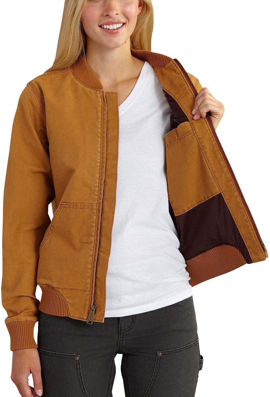 image:imageCarhartt Womens Crawford Bomber JacketCarhartt Brown