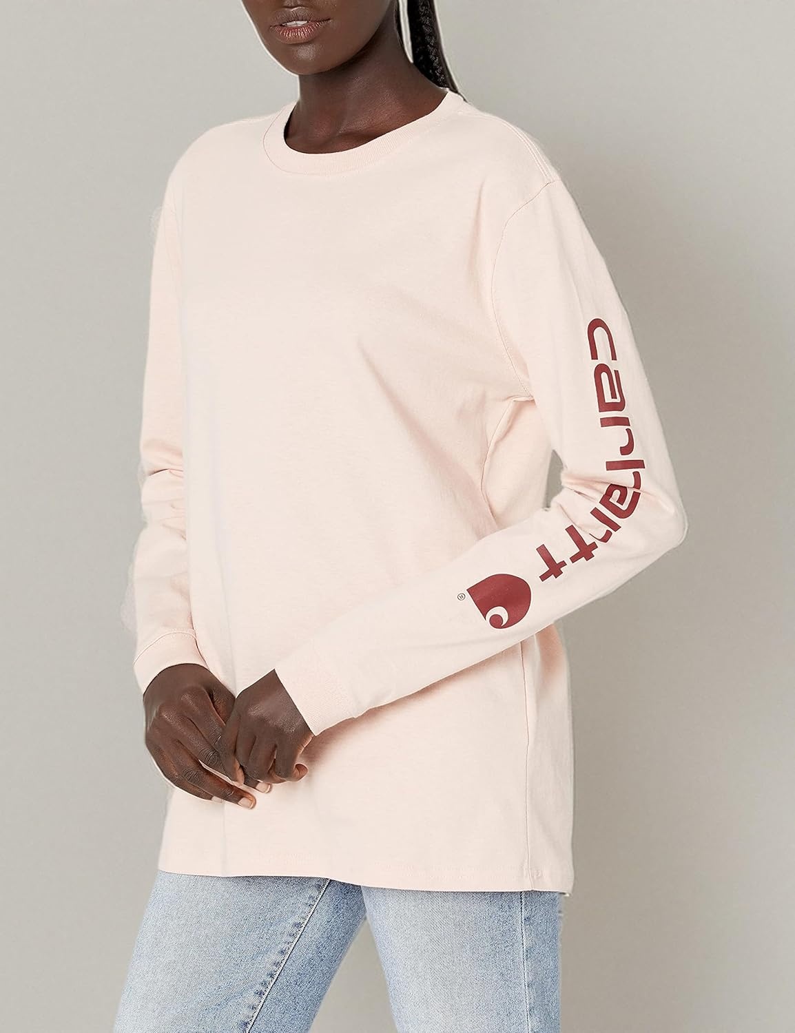 image:imageCarhartt Womens Dearborn Loose LS Logo TShirtAsh Rose