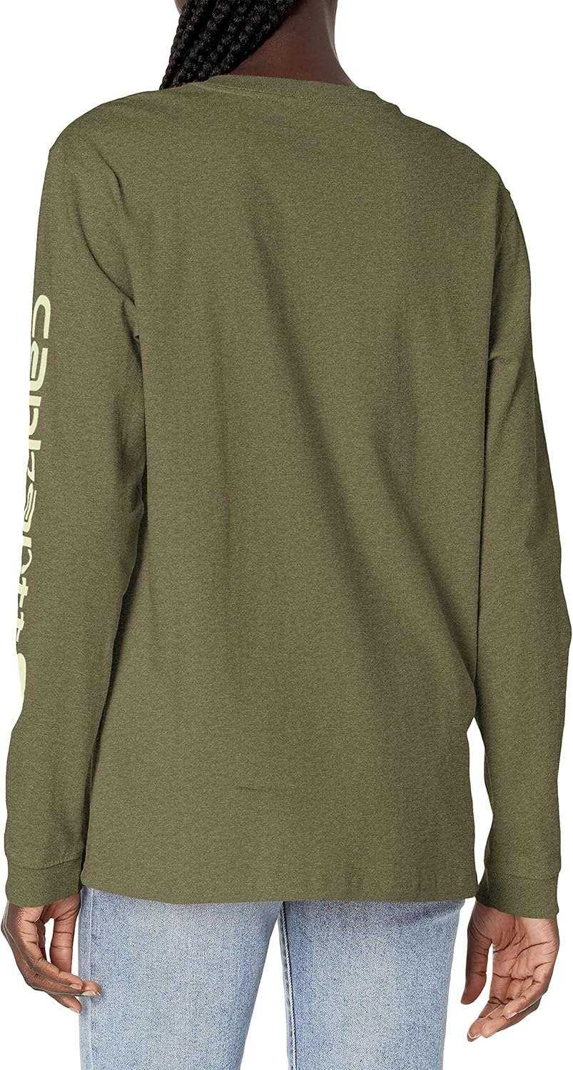 image:imageCarhartt Womens Dearborn Loose LS Logo TShirtBasil Heather