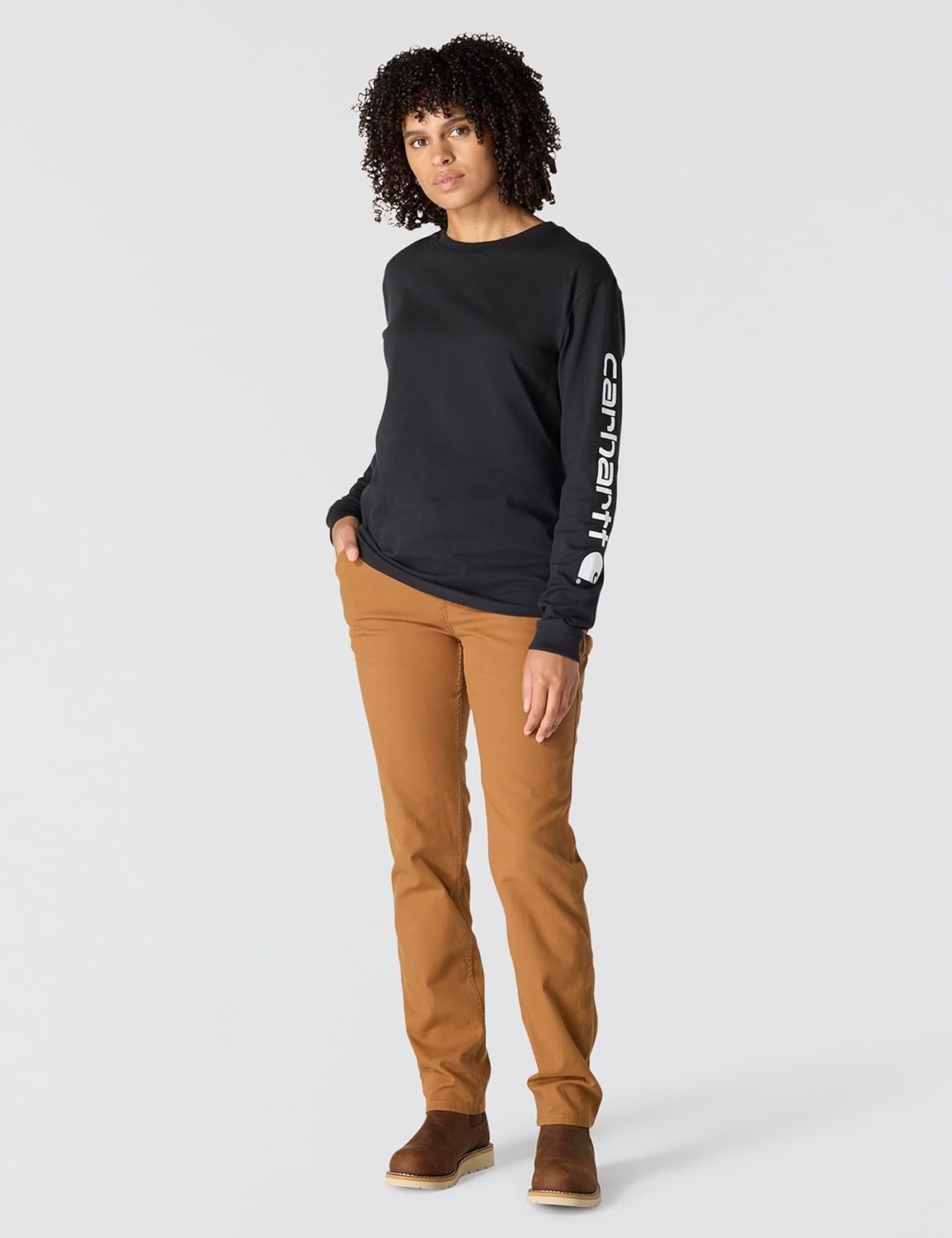 image:imageCarhartt Womens Dearborn Loose LS Logo TShirtBlack