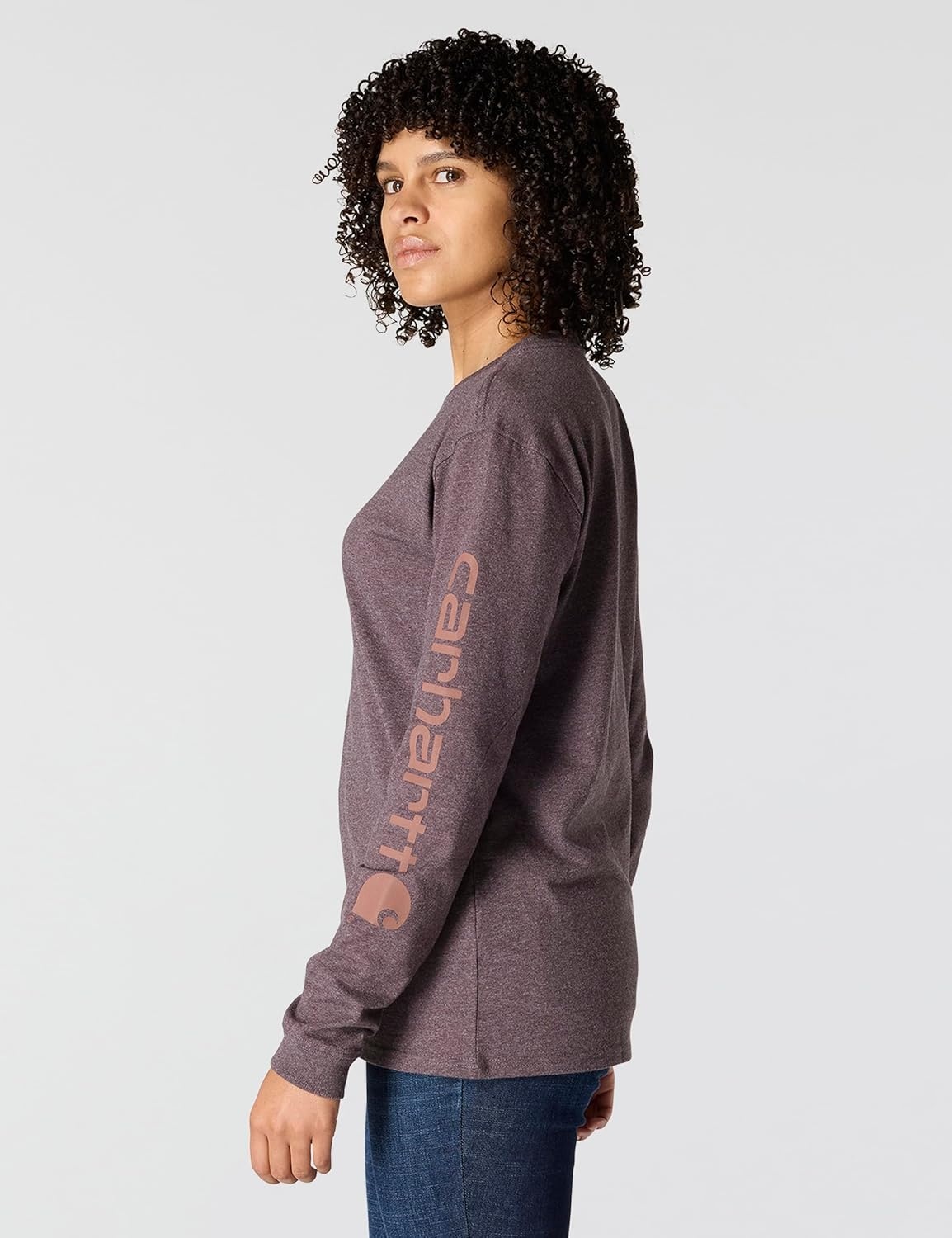 image:imageCarhartt Womens Dearborn Loose LS Logo TShirtBlackberry Heather
