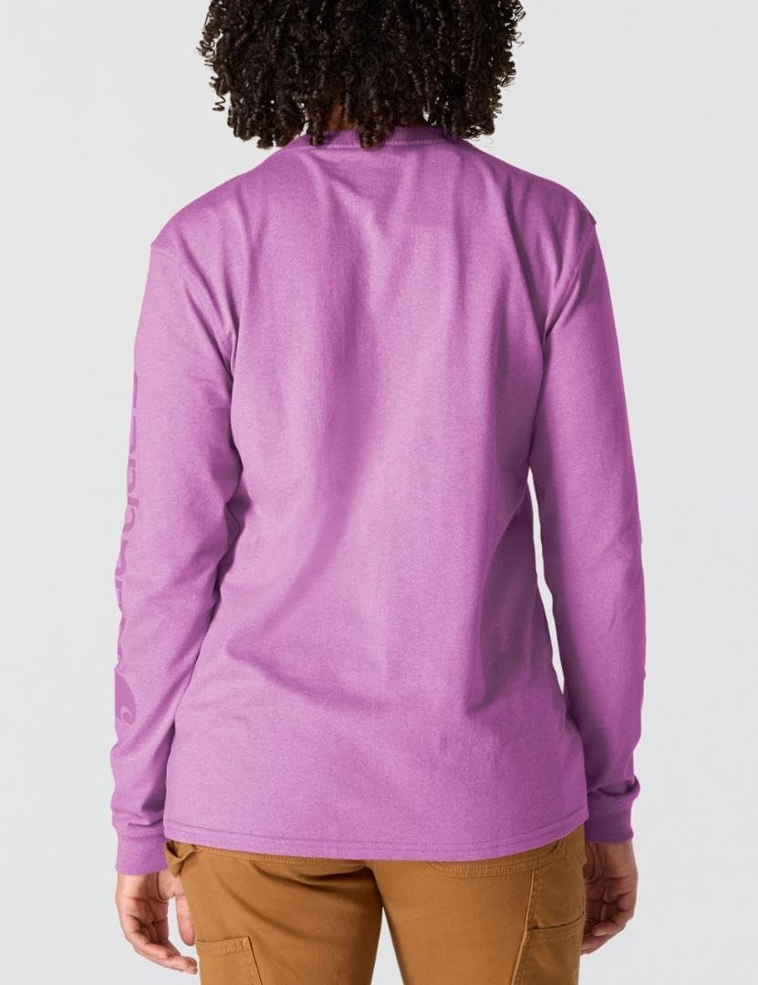 image:imageCarhartt Womens Dearborn Loose LS Logo TShirtCherry Bloom