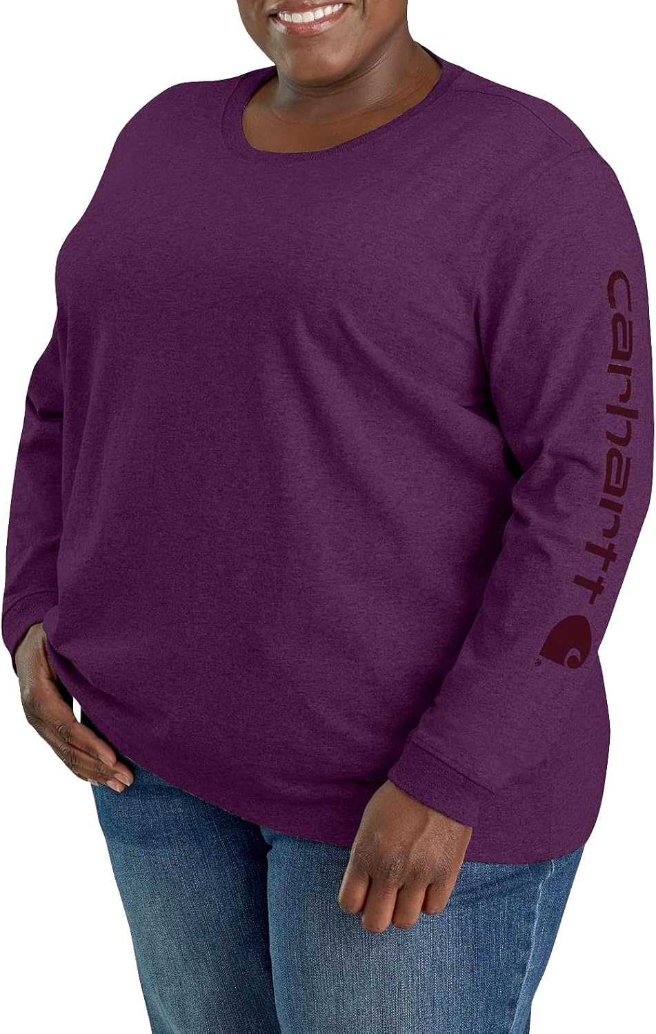 image:imageCarhartt Womens Dearborn Loose LS Logo TShirtEggplant