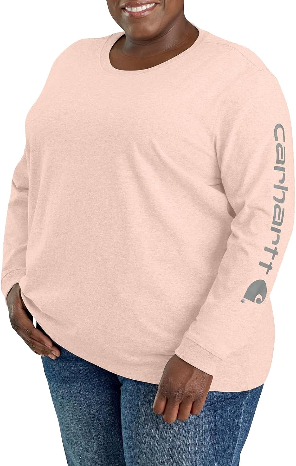 image:imageCarhartt Womens Dearborn Loose LS Logo TShirtGeorgia Peach