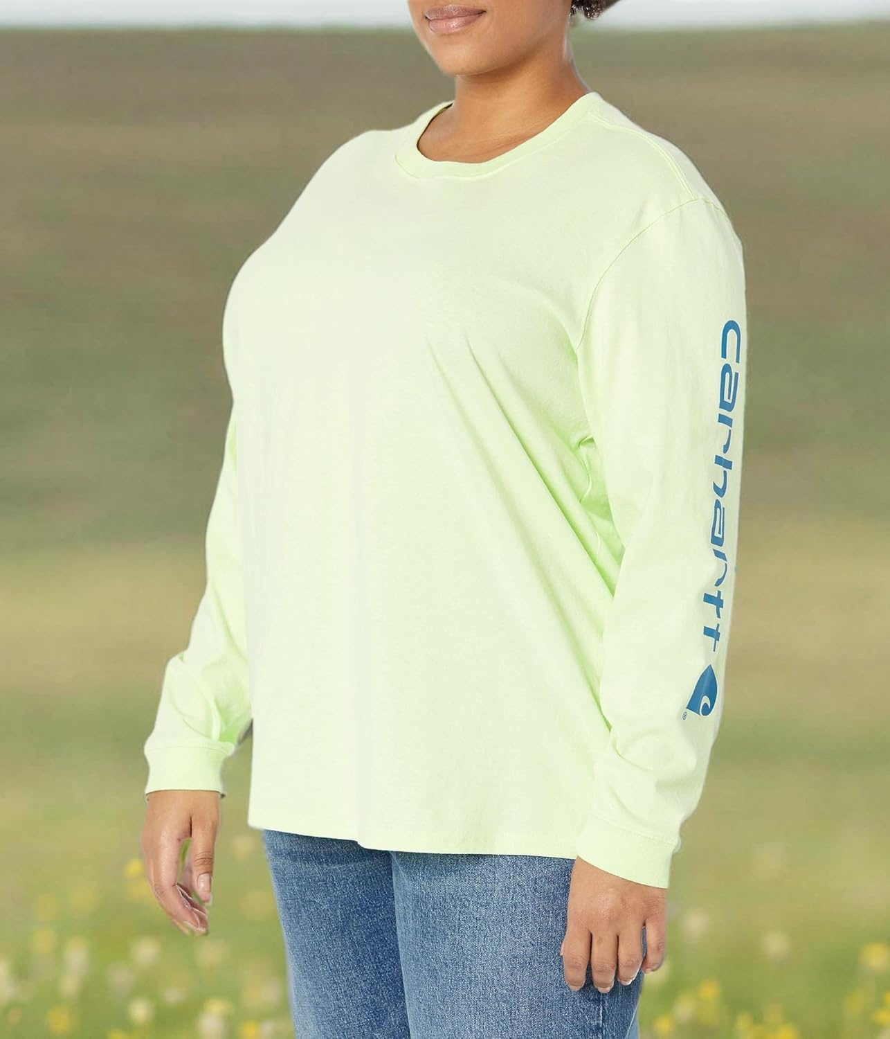 image:imageCarhartt Womens Dearborn Loose LS Logo TShirtHint of Lime