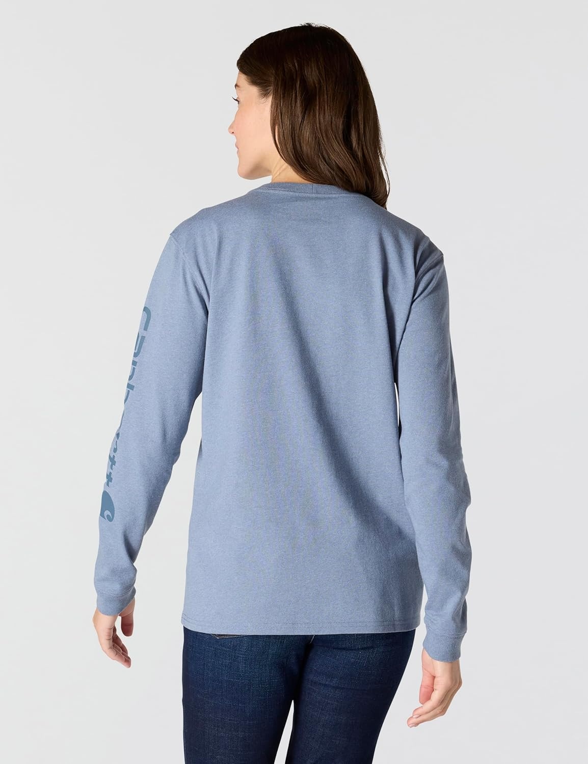 image:imageCarhartt Womens Dearborn Loose LS Logo TShirtLight Faded Navy Heather