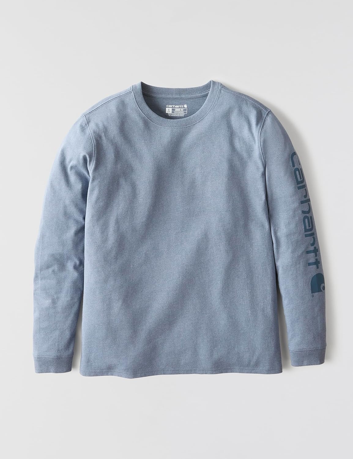image:imageCarhartt Womens Dearborn Loose LS Logo TShirtLight Faded Navy Heather