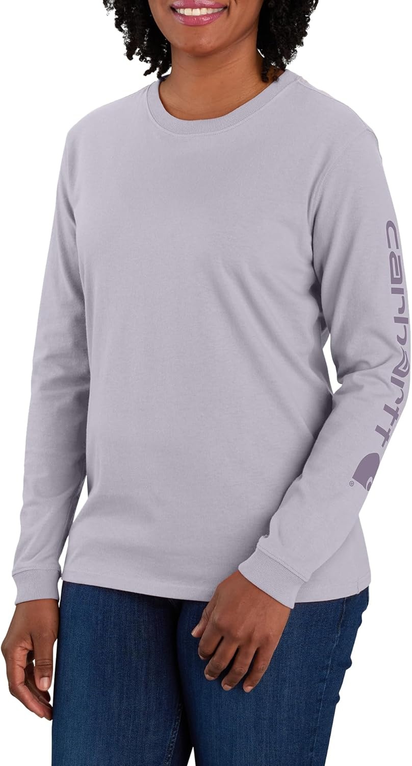 image:imageCarhartt Womens Dearborn Loose LS Logo TShirtLilac Haze