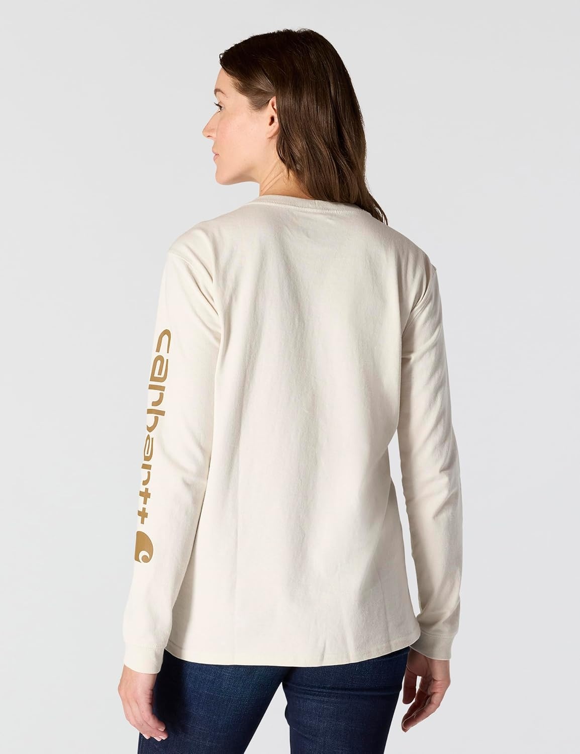 image:imageCarhartt Womens Dearborn Loose LS Logo TShirtMaltCarhartt Brown