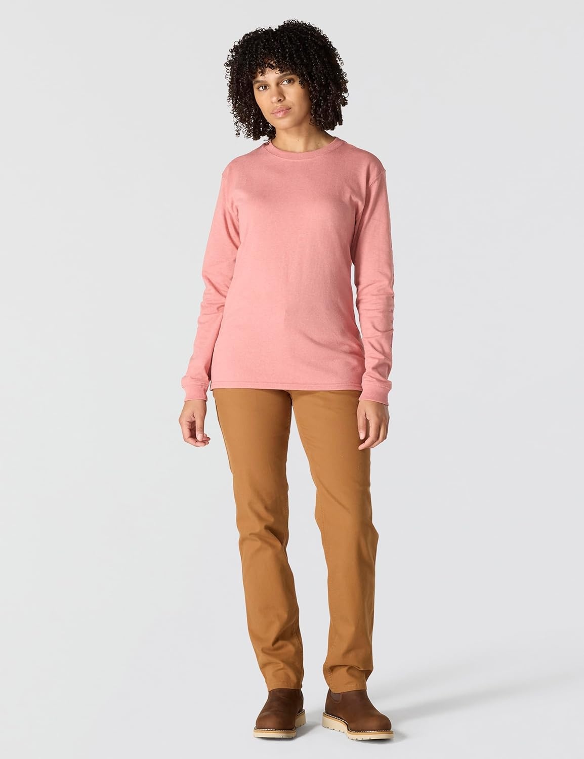 image:imageCarhartt Womens Dearborn Loose LS Logo TShirtRose Tint Heather