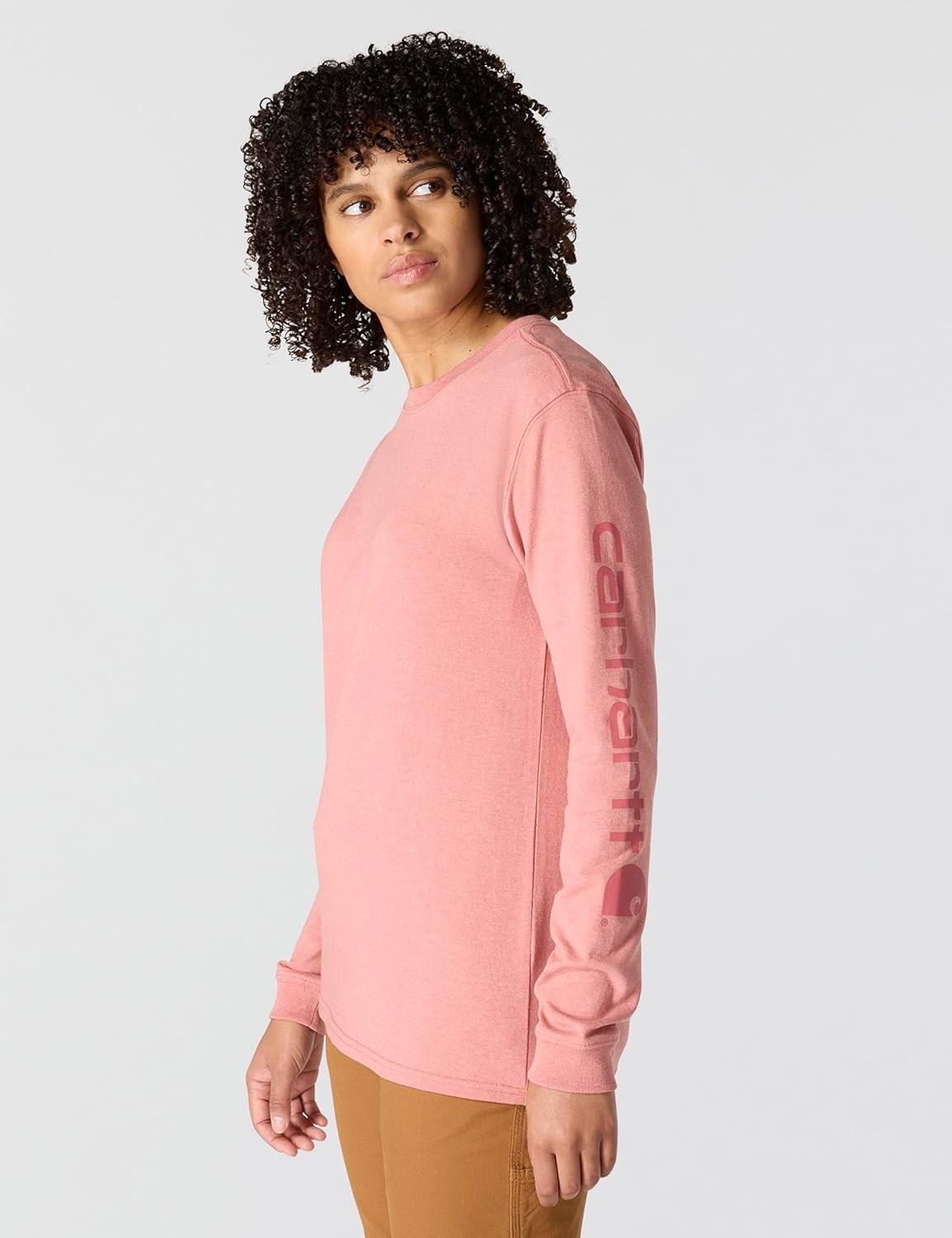 image:imageCarhartt Womens Dearborn Loose LS Logo TShirtRose Tint Heather