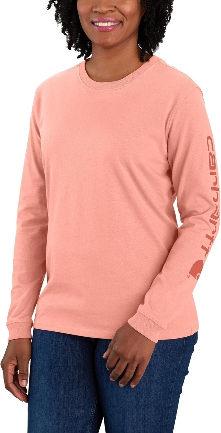 image:imageCarhartt Womens Dearborn Loose LS Logo TShirtSun Bloom