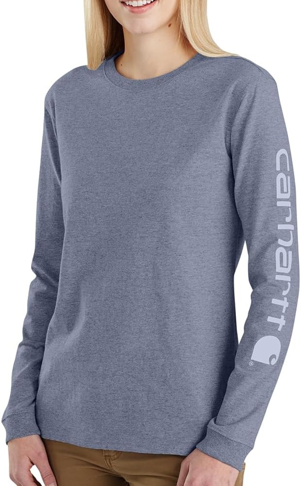 image:imageCarhartt Womens Dearborn Loose LS Logo TShirtWisteria Heather