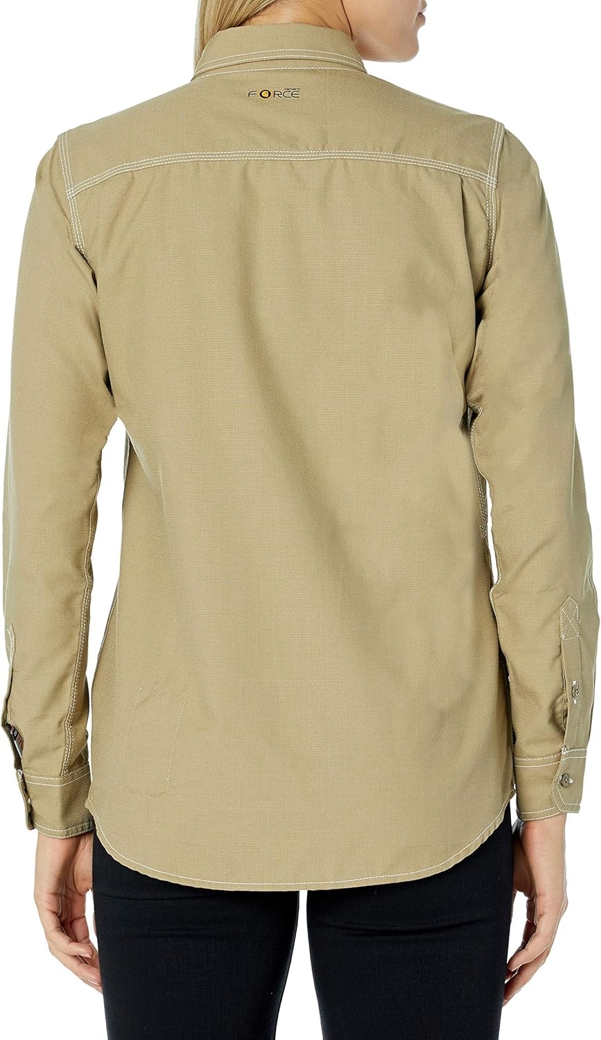 image:imageCarhartt Womens FR Force Sun Defender LS ShirtDark Khaki