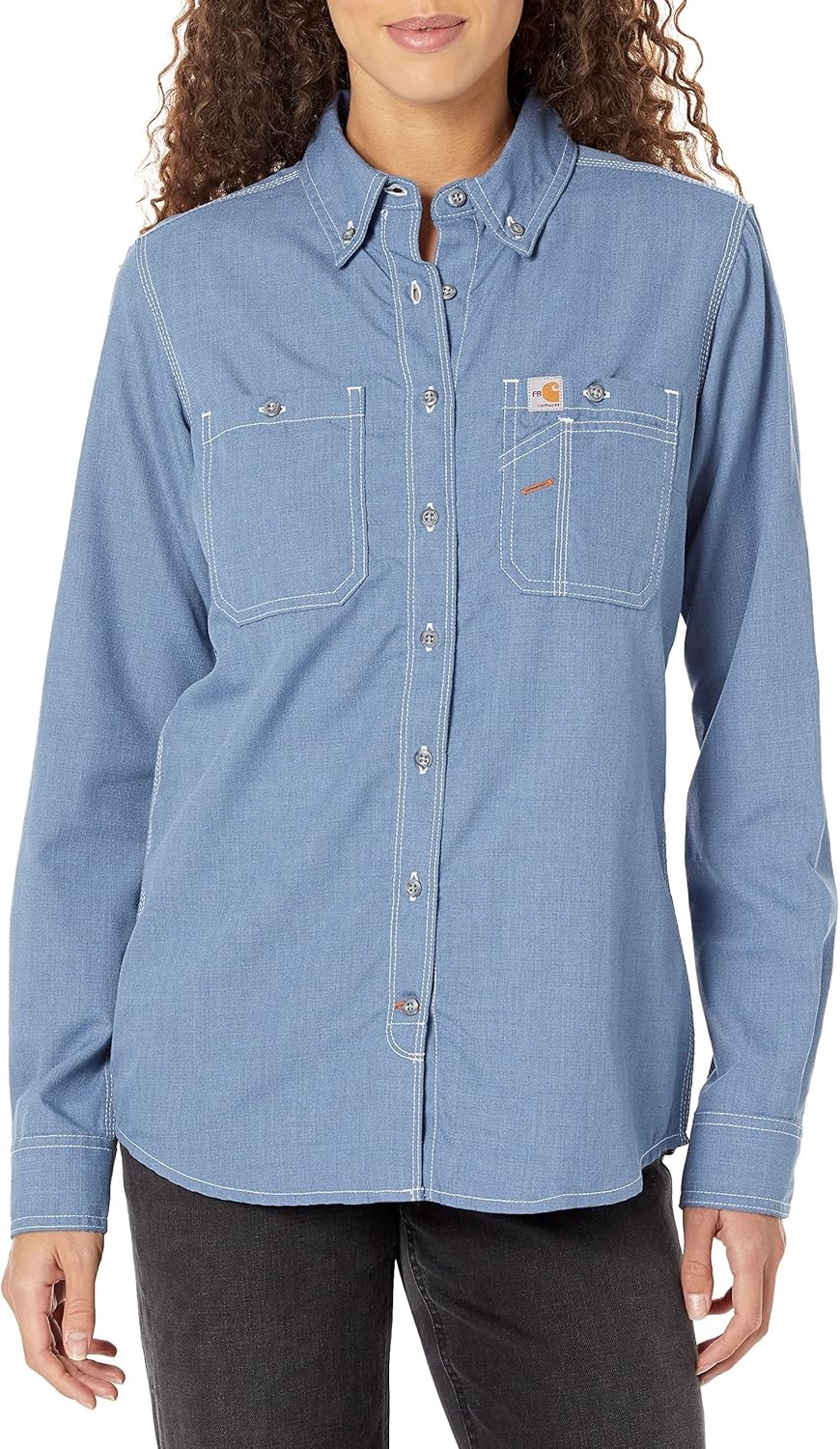 image:imageCarhartt Womens FR Force Sun Defender LS ShirtSteel Blue