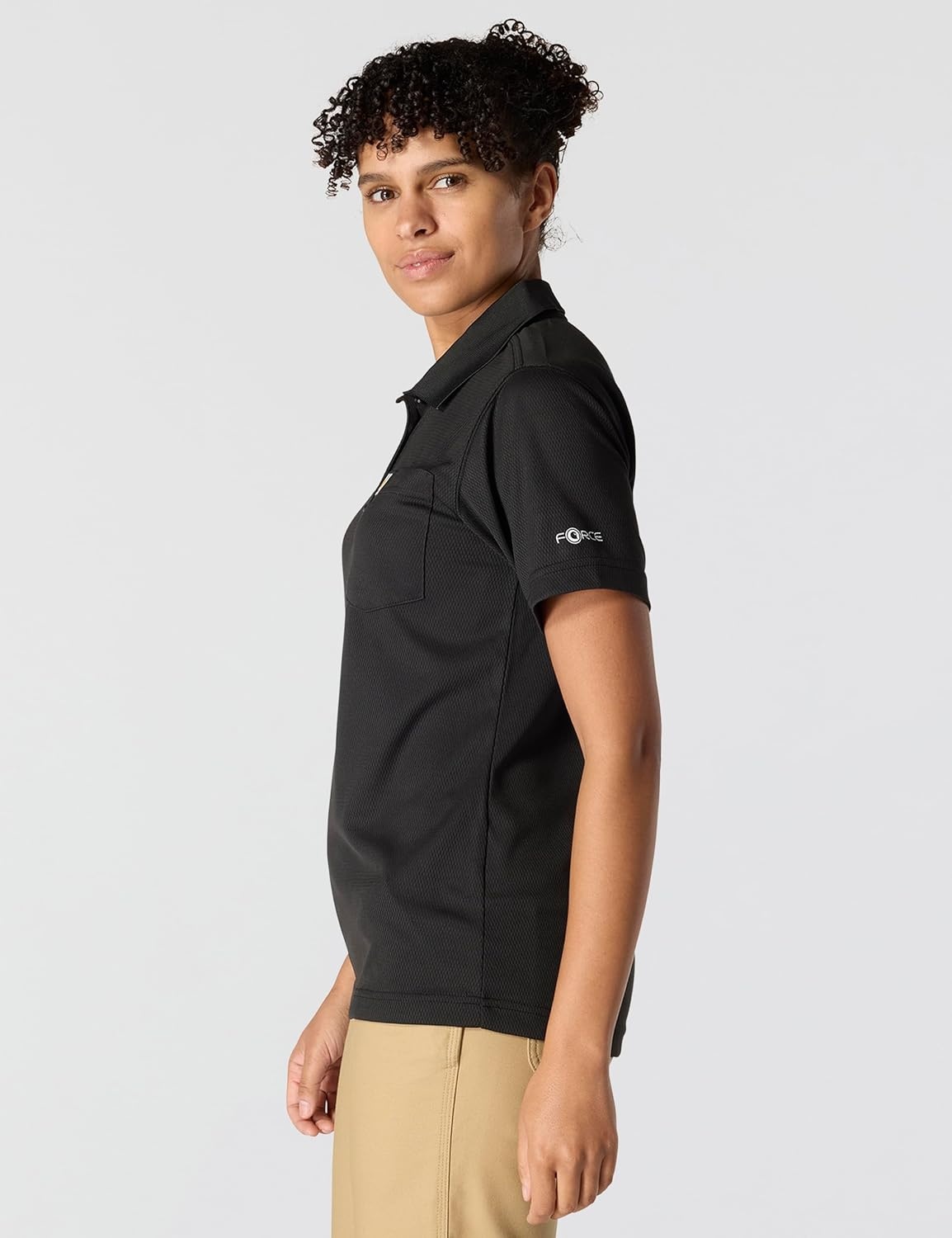 image:imageCarhartt Womens Force Relaxed Fit Lightweight ShortSleeve Pocket PoloBlack