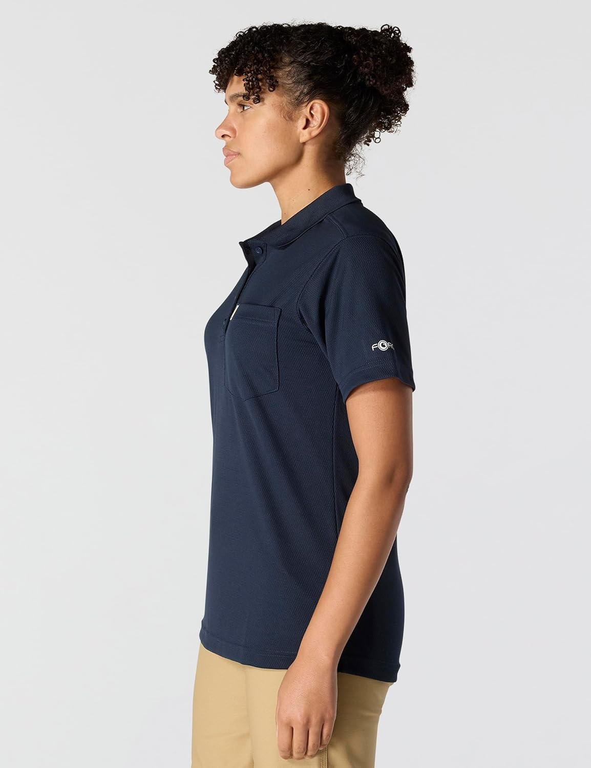image:imageCarhartt Womens Force Relaxed Fit Lightweight ShortSleeve Pocket PoloNavy