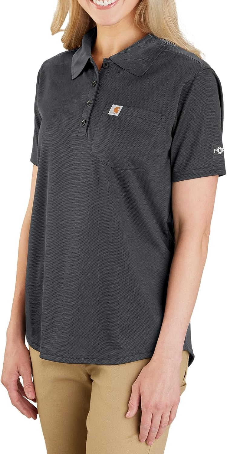 image:imageCarhartt Womens Force Relaxed Fit Lightweight ShortSleeve Pocket PoloShadow