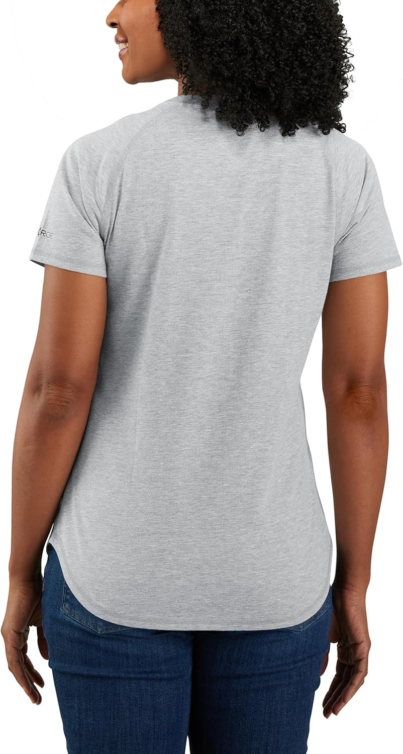 image:imageCarhartt Womens Force Relaxed Fit Midweight Pocket TShirt 105415Basil Heather