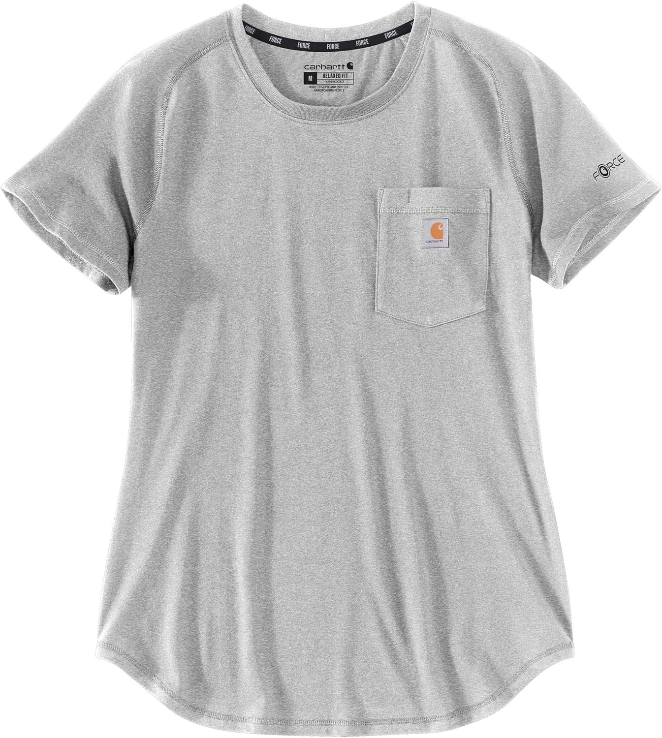 image:imageCarhartt Womens Force Relaxed Fit Midweight Pocket TShirt 105415Heather Gray