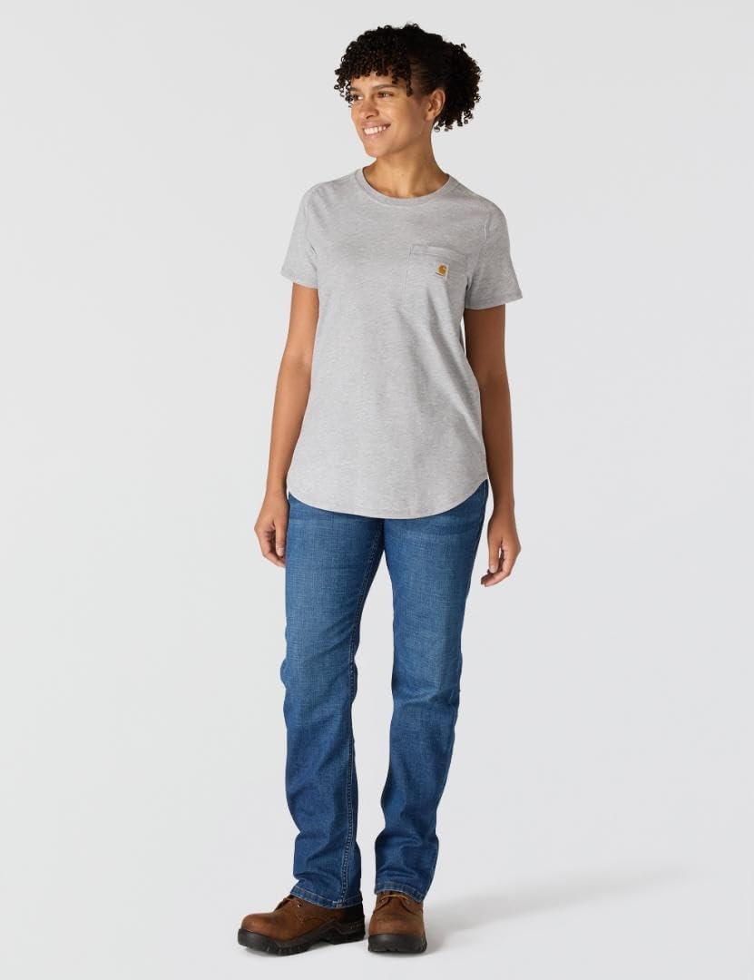 image:imageCarhartt Womens Force Relaxed Fit Midweight Pocket TShirt 105415Heather Grey