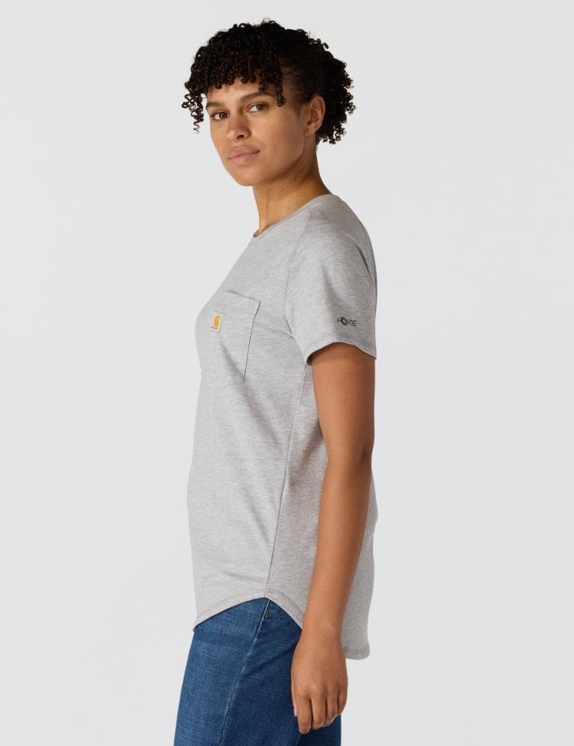 image:imageCarhartt Womens Force Relaxed Fit Midweight Pocket TShirt 105415Heather Grey