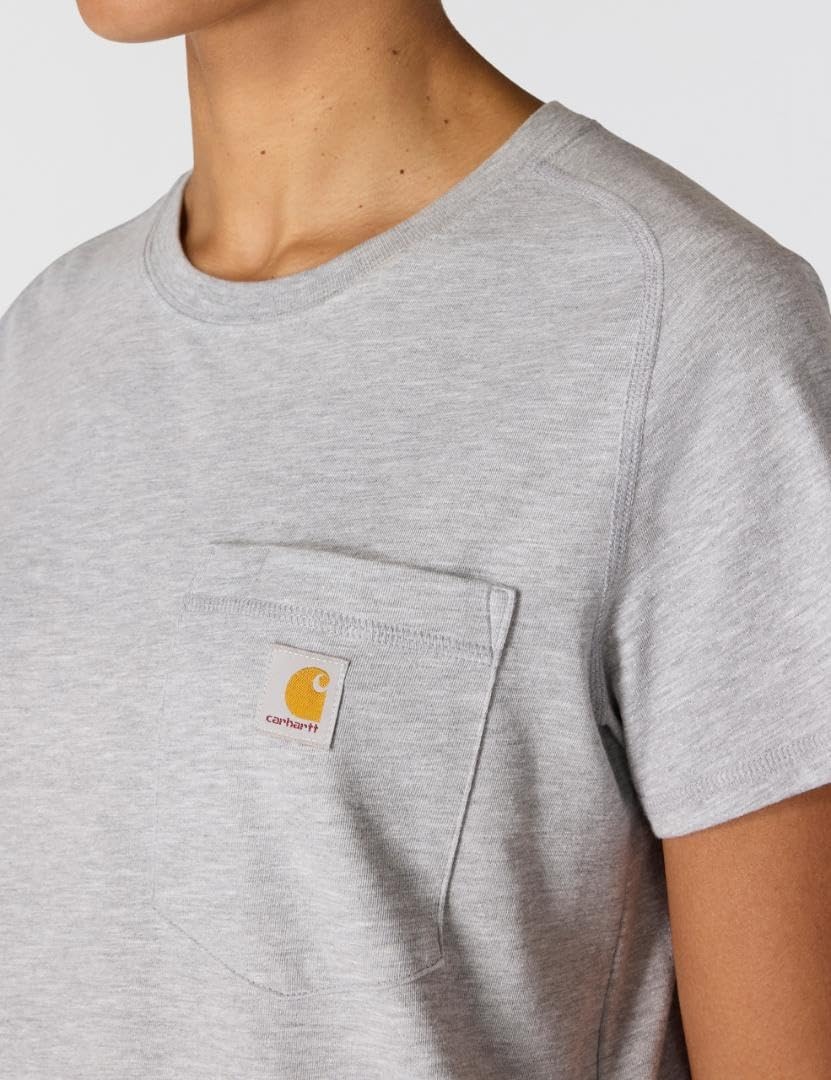 image:imageCarhartt Womens Force Relaxed Fit Midweight Pocket TShirt 105415Heather Grey