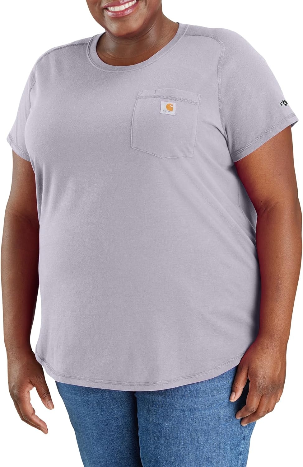 image:imageCarhartt Womens Force Relaxed Fit Midweight Pocket TShirt 105415Lilac Haze