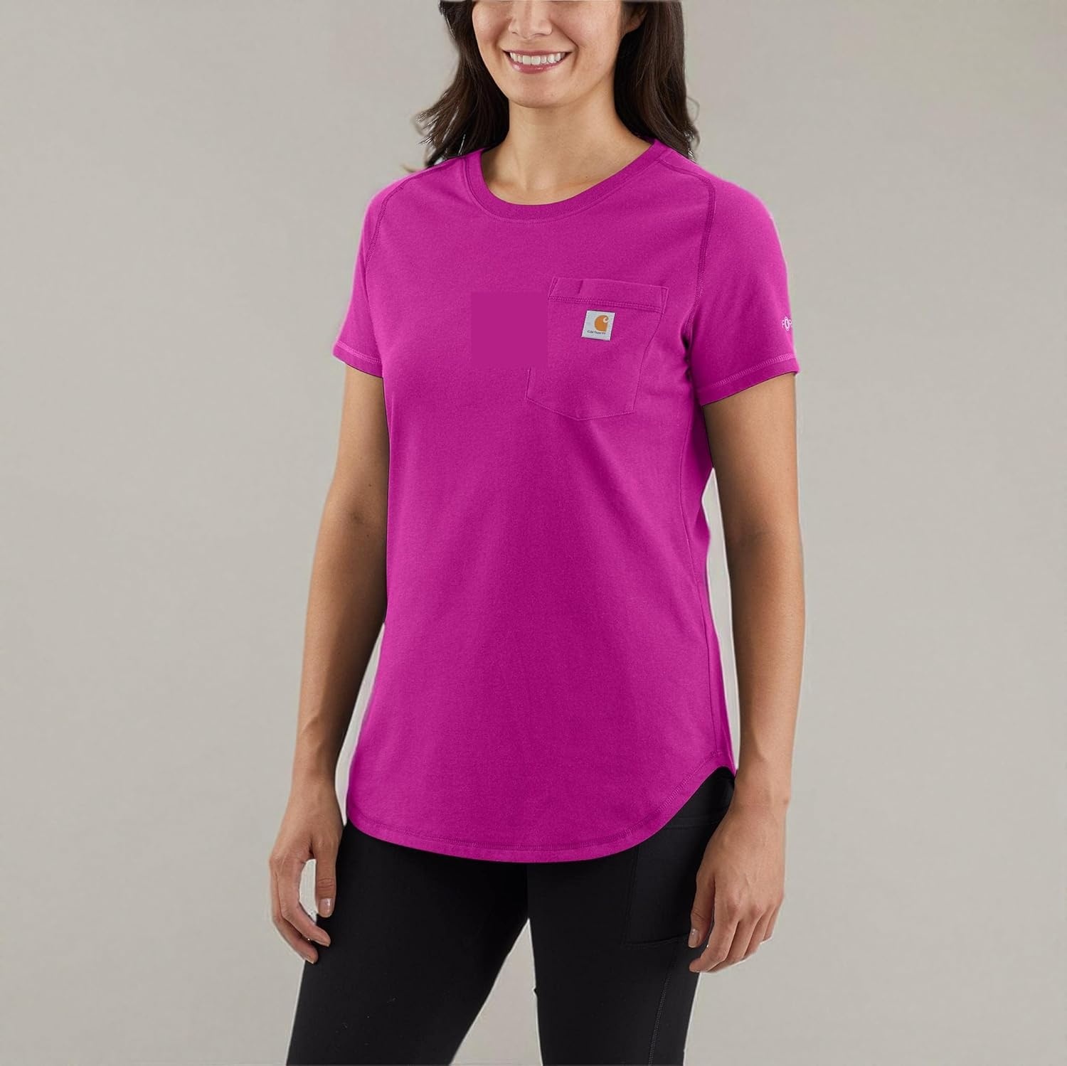 image:imageCarhartt Womens Force Relaxed Fit Midweight Pocket TShirt 105415Magenta Agate