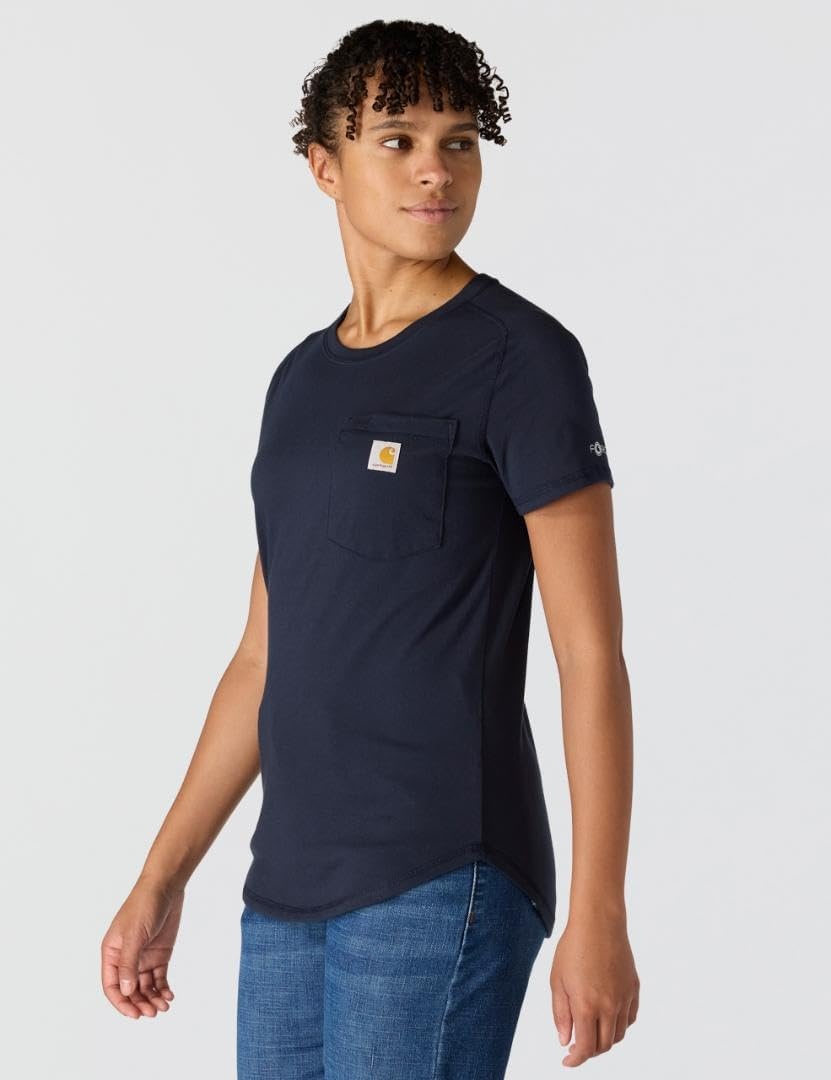 image:imageCarhartt Womens Force Relaxed Fit Midweight Pocket TShirt 105415Navy
