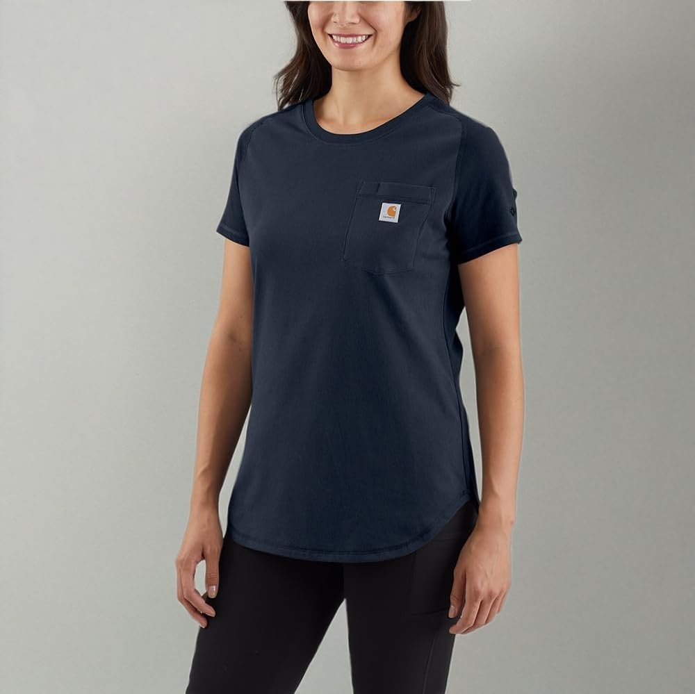 image:imageCarhartt Womens Force Relaxed Fit Midweight Pocket TShirt 105415Navy