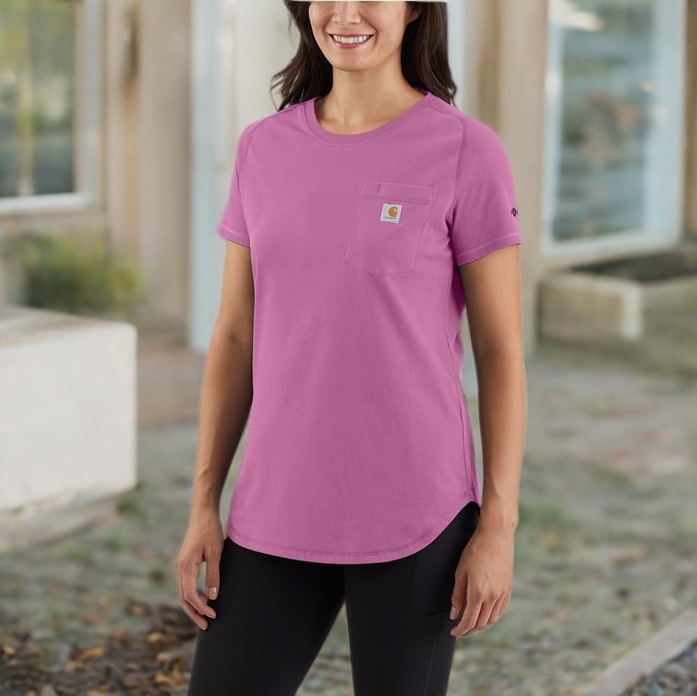 image:imageCarhartt Womens Force Relaxed Fit Midweight Pocket TShirt 105415Thistle