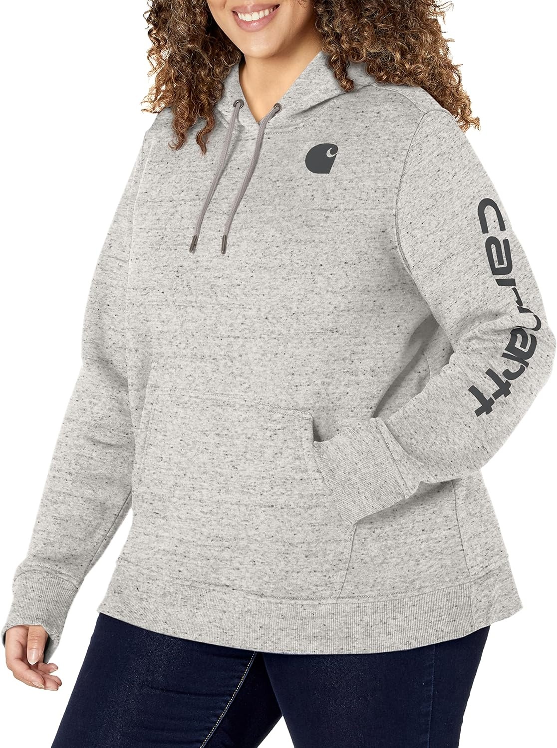 image:imageCarhartt Womens Iconic Clarksburg Logo SweatshirtAsphalt Heather Nep