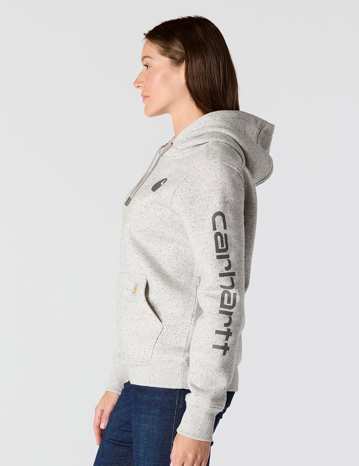 image:imageCarhartt Womens Iconic Clarksburg Logo SweatshirtAsphalt Heather Nep