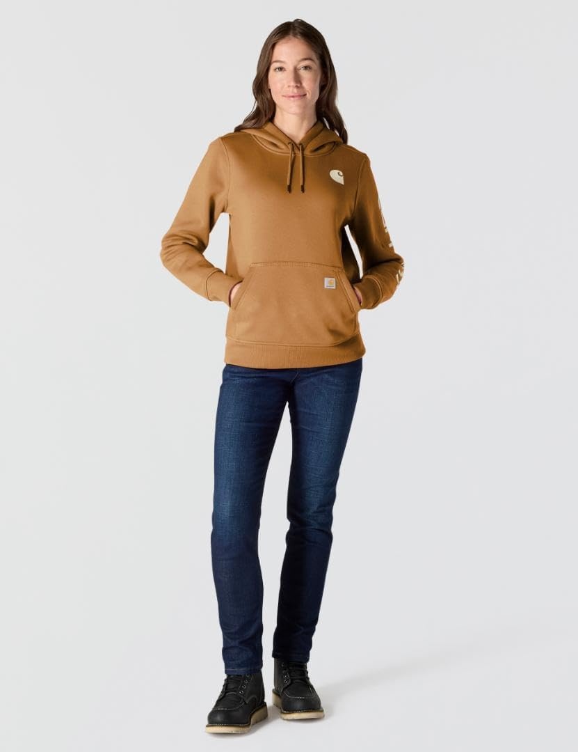 image:imageCarhartt Womens Iconic Clarksburg Logo SweatshirtCarhartt Brown
