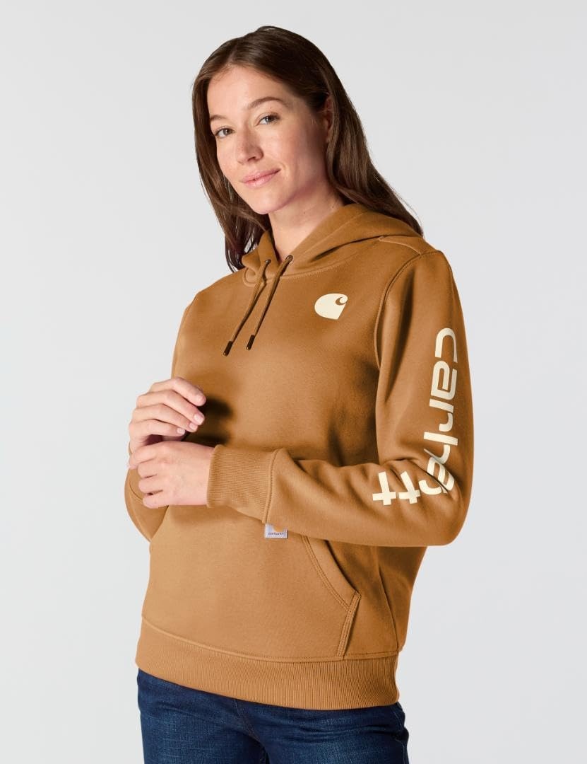 image:imageCarhartt Womens Iconic Clarksburg Logo SweatshirtCarhartt Brown