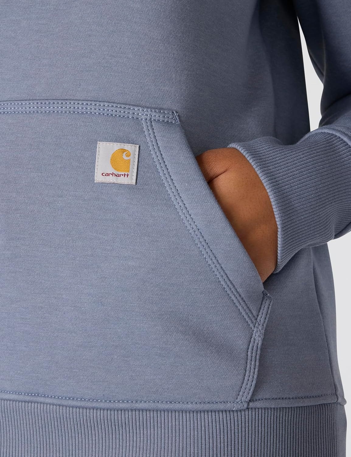 image:imageCarhartt Womens Iconic Clarksburg Logo SweatshirtLight Faded Navy HeatherLight Taupe Hea