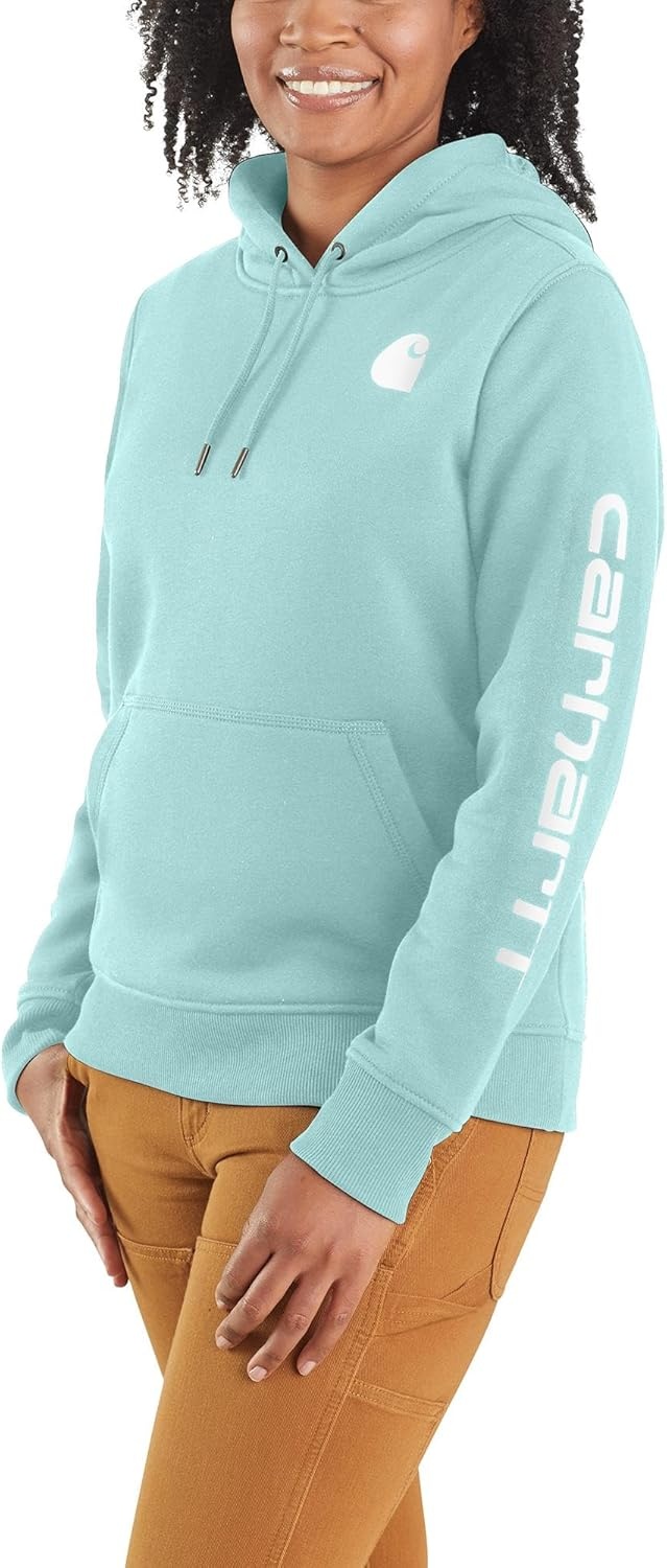 image:imageCarhartt Womens Iconic Clarksburg Logo SweatshirtPastel Turquoise
