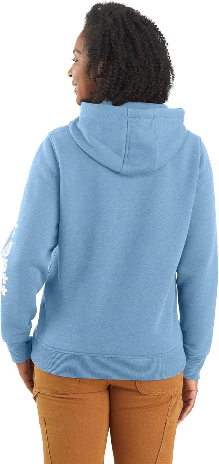 image:imageCarhartt Womens Iconic Clarksburg Logo SweatshirtSummer Sky Blue Heather