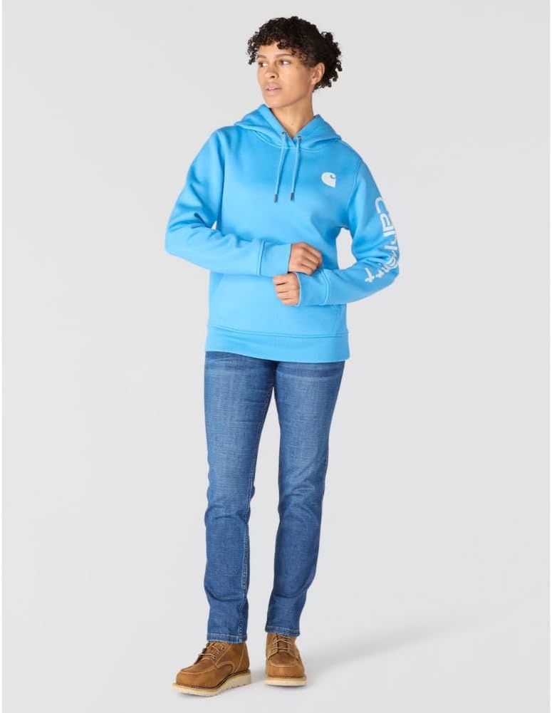 image:imageCarhartt Womens Iconic Clarksburg Logo SweatshirtTranquil Blue Heather