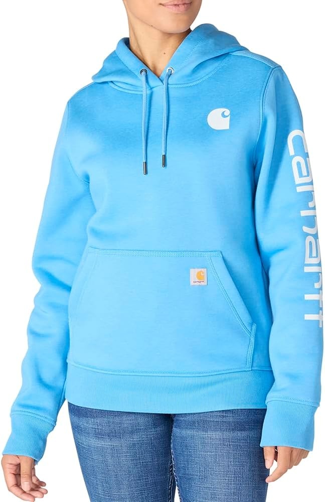 image:imageCarhartt Womens Iconic Clarksburg Logo SweatshirtTranquil Blue Heather