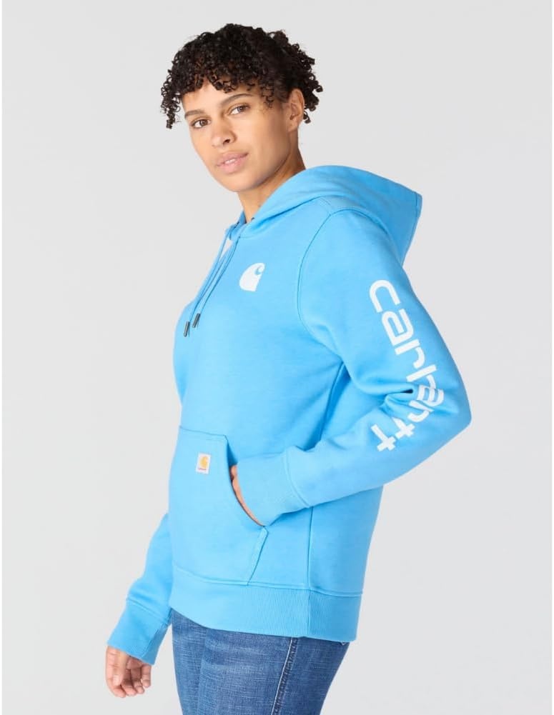 image:imageCarhartt Womens Iconic Clarksburg Logo SweatshirtTranquil Blue Heather