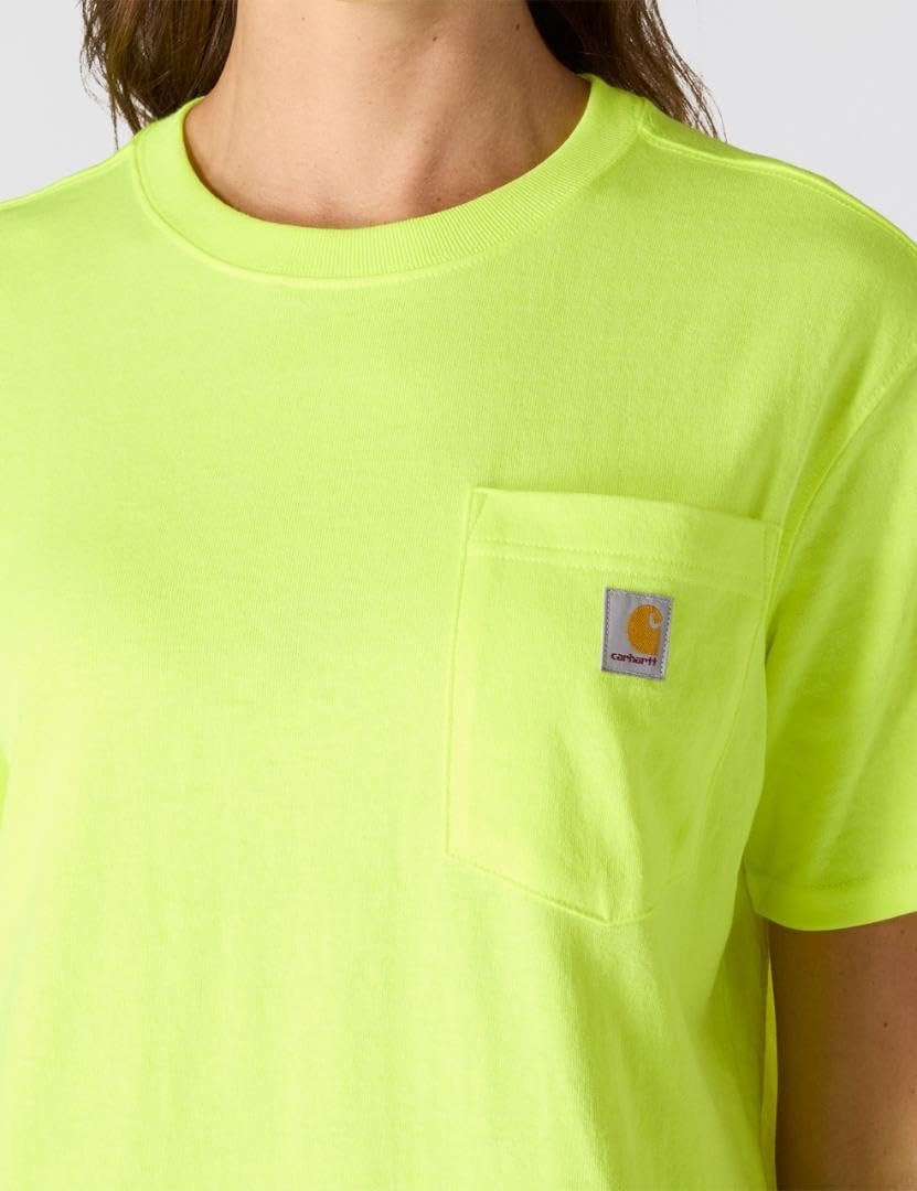 image:imageCarhartt Womens Iconic WK87 Pocket TShirtBrite Lime