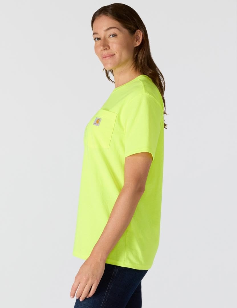 image:imageCarhartt Womens Iconic WK87 Pocket TShirtBrite Lime