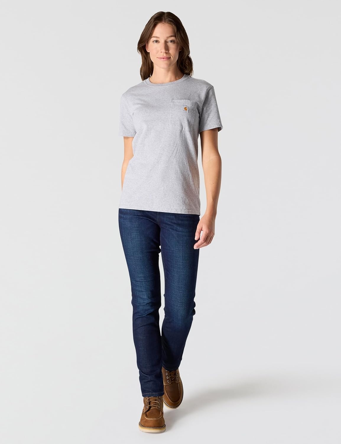 image:imageCarhartt Womens Iconic WK87 Pocket TShirtHeather Gray