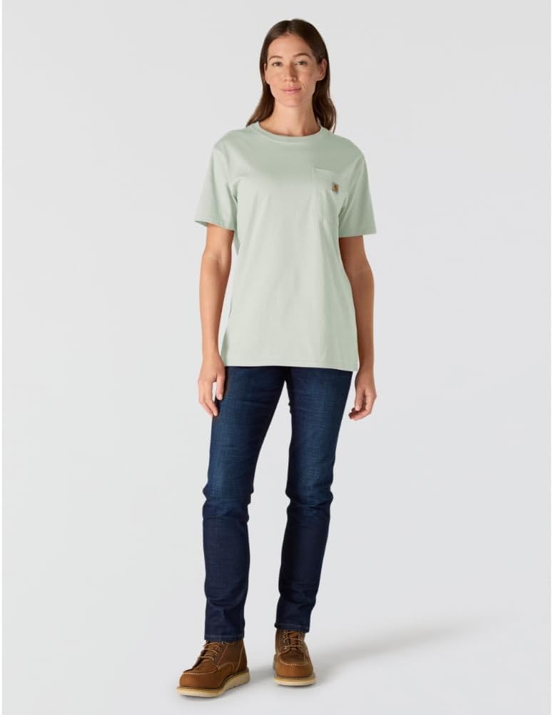 image:imageCarhartt Womens Iconic WK87 Pocket TShirtSmoked Teal