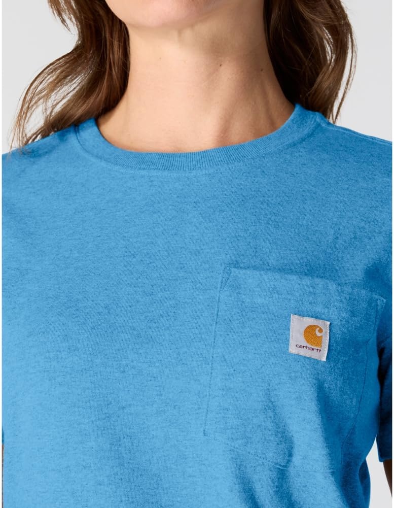 image:imageCarhartt Womens Iconic WK87 Pocket TShirtTranquil Blue Heather